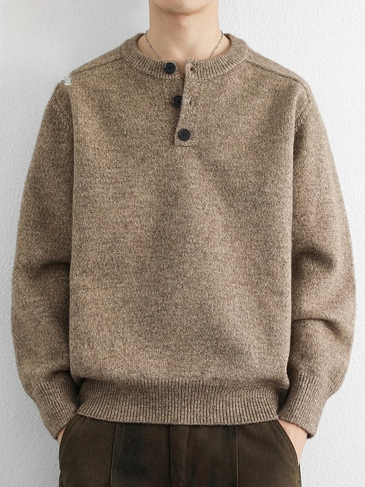 Модный брендовый утепленный вязаный свитер с воротником Хенли для мужчин, новинка зимы, базовый слой, размер M
Модный брендовый утепленный вязаный свитер с воротником Хенли для мужчин, новинка зимы, базовый слой, размер M