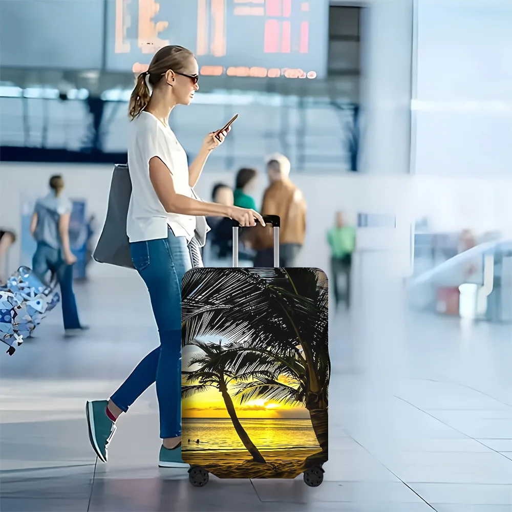 1 PC Tropical Sunset Palm Tree Print Luggage Cover for luggage sizes 18-32 inches; dust and elastic travel accessories to eff
1 PC Tropical Sunset Palm Tree Print Luggage Cover for luggage sizes 18-32 inches; dust and elastic travel accessories to eff