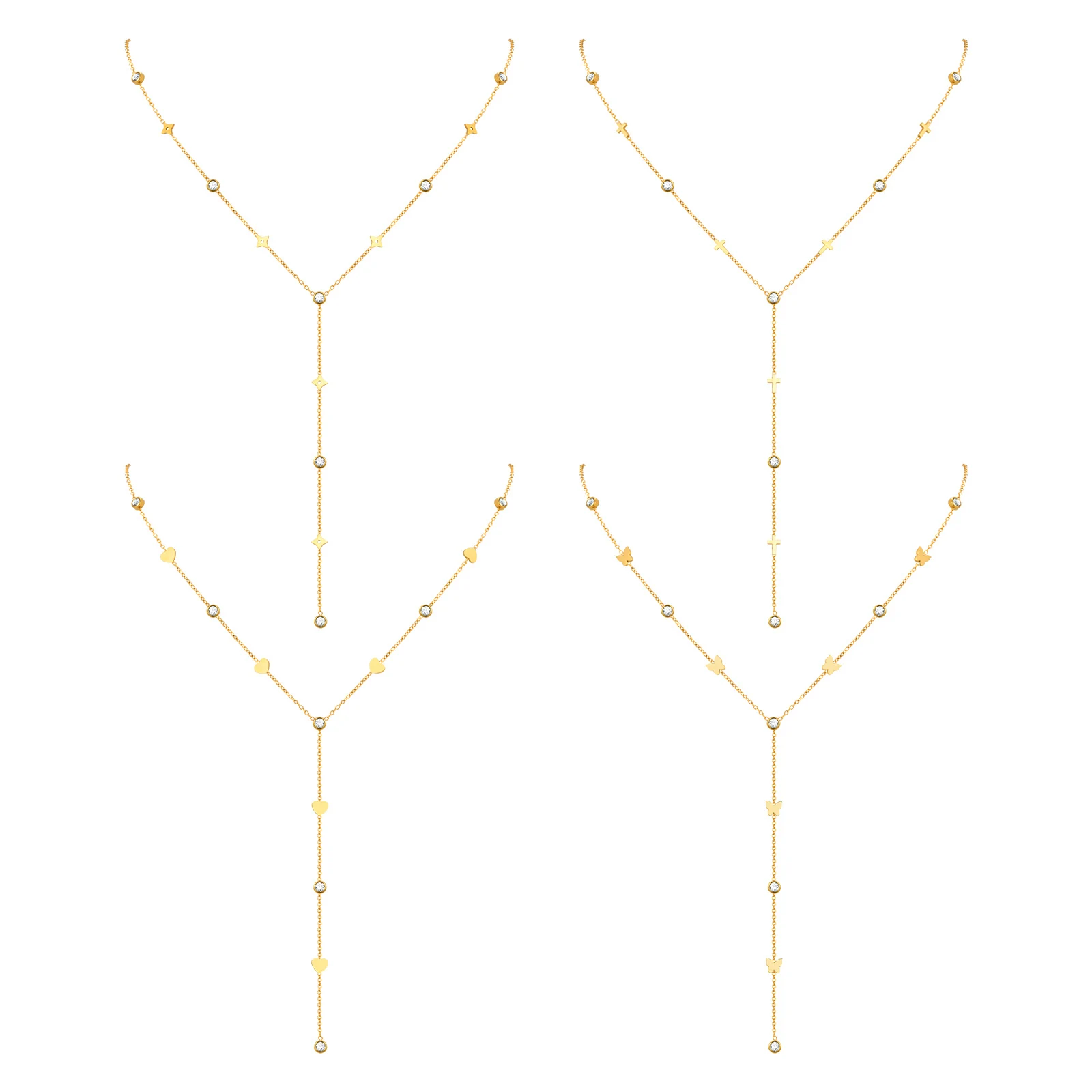 Cross Y-shaped Lariat Necklace For Women, Long Zirconia Drop Chain Necklace, Stainless Steel Non Tarinsh Jewelry
Cross Y-shaped Lariat Necklace For Women, Long Zirconia Drop Chain Necklace, Stainless Steel Non Tarinsh Jewelry