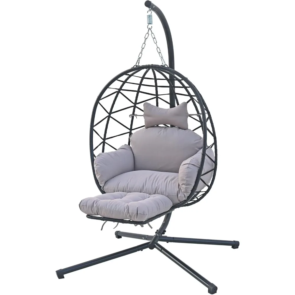 Hanging Egg Chair with Stand & Leg Rest,Rattan Wicker Swing Chair with Cushion, Patio Basket Hanging Chair Wicker Hammock
Hanging Egg Chair with Stand & Leg Rest,Rattan Wicker Swing Chair with Cushion, Patio Basket Hanging Chair Wicker Hammock