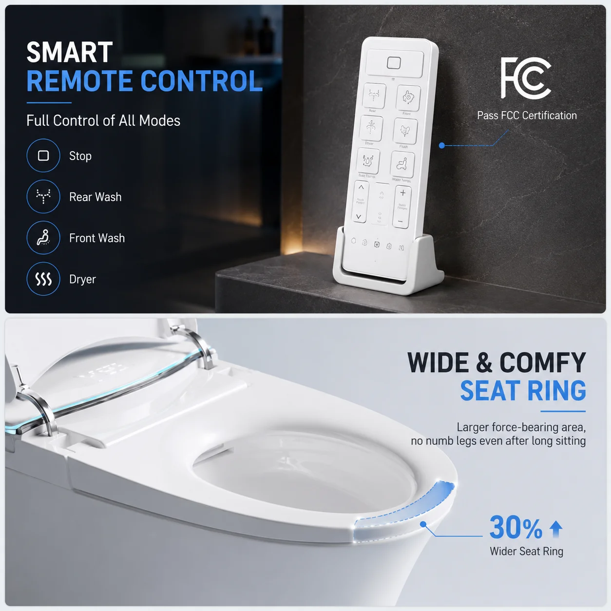 Style One Piece Automatic Flushing Heated Seat Ceramic Tankless Bidet Smart Toilet
Style One Piece Automatic Flushing Heated Seat Ceramic Tankless Bidet Smart Toilet