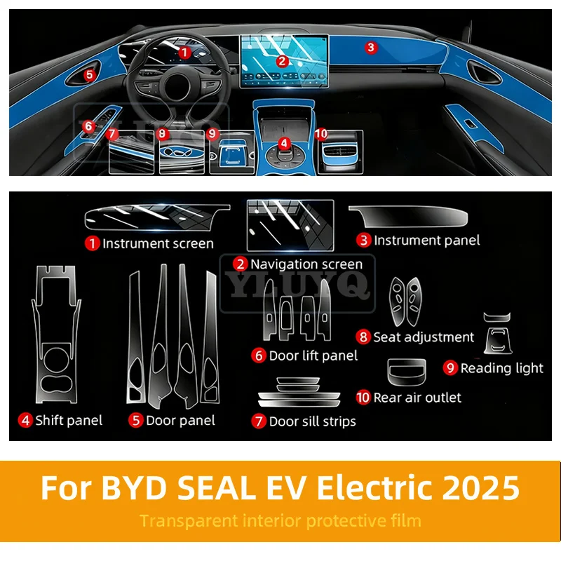 For BYD SEAL EV Electric 2025 Accessories TPU Gear Panel GPS Center Console PPF Protection Sticker Interior Film Transparent
For BYD SEAL EV Electric 2025 Accessories TPU Gear Panel GPS Center Console PPF Protection Sticker Interior Film Transparent