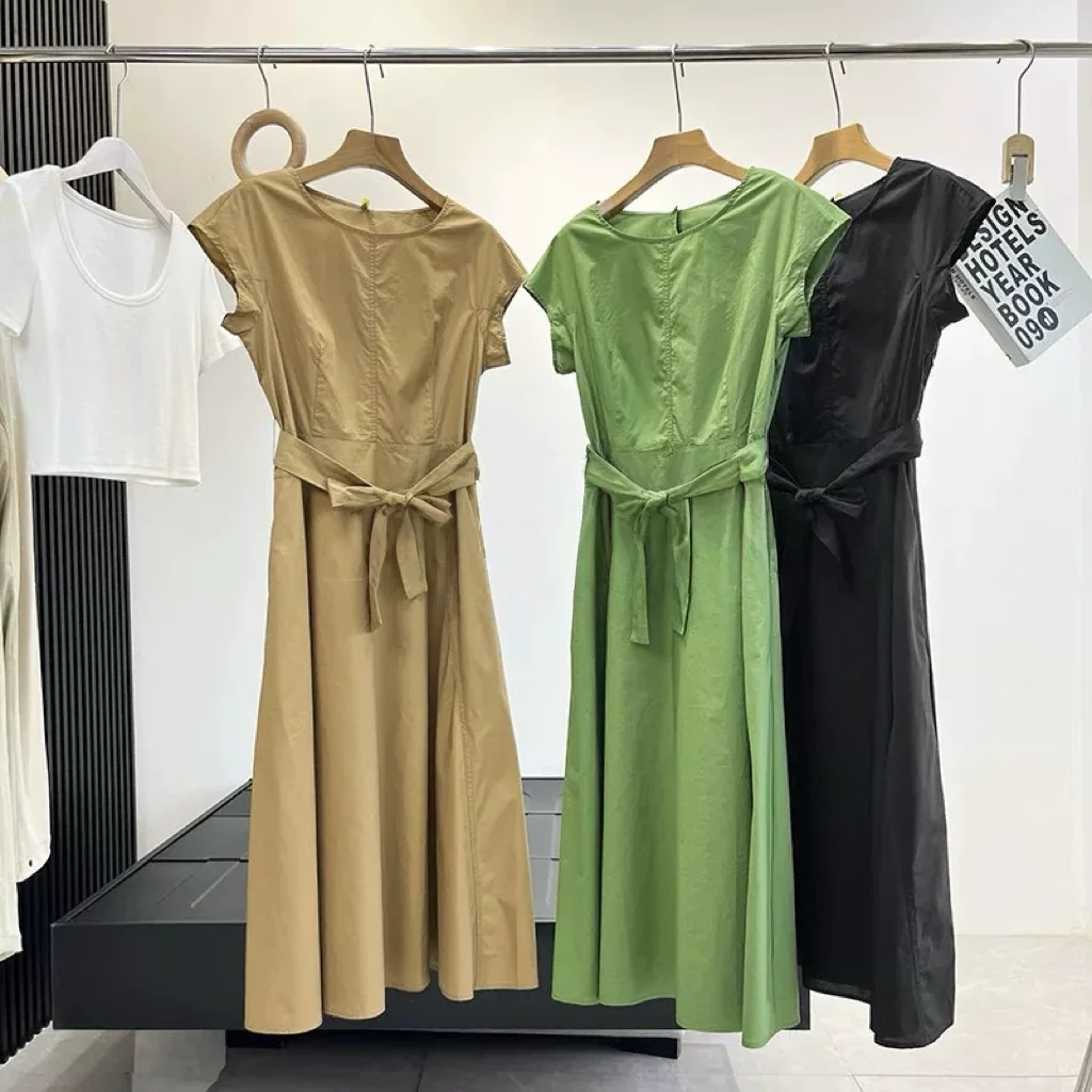 Summer New High Waist A-Line Dress Women's Cotton Silk Gown with Small Flying Sleeves 2700M Series Office Commute Style
Summer New High Waist A-Line Dress Women's Cotton Silk Gown with Small Flying Sleeves 2700M Series Office Commute Style