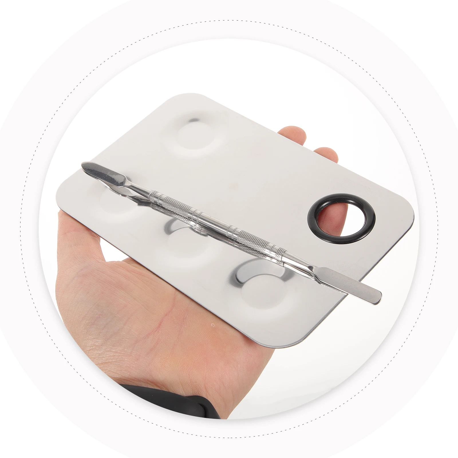 2Pcs Stainless Steel Makeup Plate Foundation Mixing Tray With Spatula Cosmetic Palette Set For Blending Pigments Lip Gloss
2Pcs Stainless Steel Makeup Plate Foundation Mixing Tray With Spatula Cosmetic Palette Set For Blending Pigments Lip Gloss