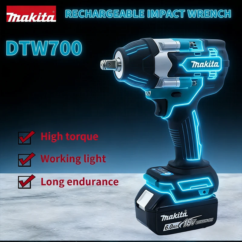 Original imported Makita DTW700 18V Brushless Electric Wrench Cordless Drill Screwdriver Large Torque Power Tools Torque Wrench
Original imported Makita DTW700 18V Brushless Electric Wrench Cordless Drill Screwdriver Large Torque Power Tools Torque Wrench