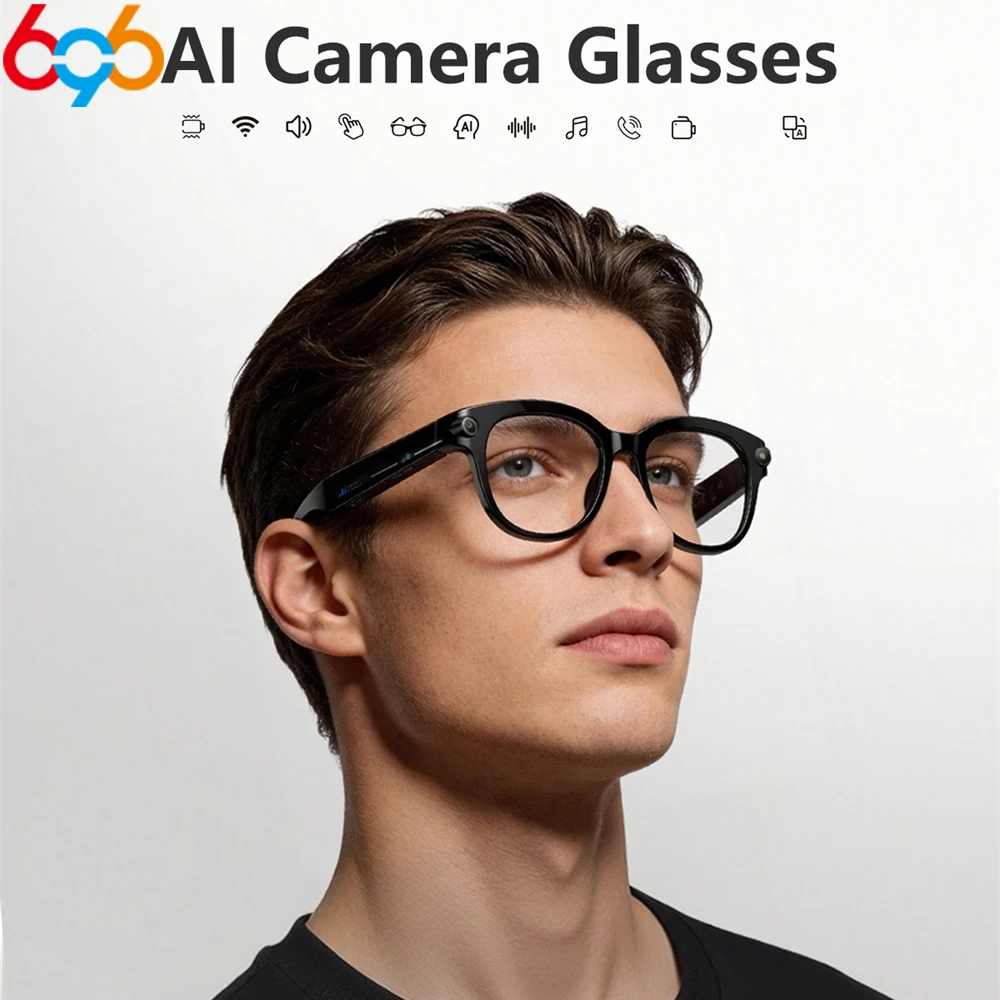 AI Translation Smart Glasses With Flashlight 800W Shooting Camera Sunglasses Men Women Eyewear Waterproof Video Music Voice Call
AI Translation Smart Glasses With Flashlight 800W Shooting Camera Sunglasses Men Women Eyewear Waterproof Video Music Voice Call