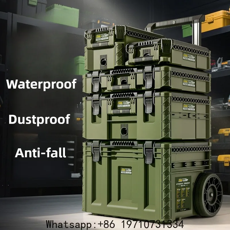 Stacked Tool Box Kit Waterproof Trolley Case Set Multi-functional Working Repair Storage Toolbox Set Hardware Tools Box Kits
Stacked Tool Box Kit Waterproof Trolley Case Set Multi-functional Working Repair Storage Toolbox Set Hardware Tools Box Kits