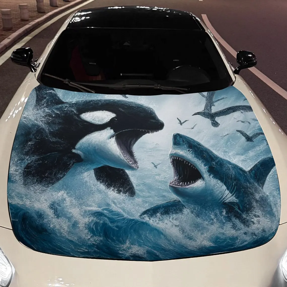 Orca and Shark Fierce Sea Contest Car Vinyl Wrap, PVC Material Waterproof Car Hood Sticker, Self-Adhesive Scratch-Resistant Stic
Orca and Shark Fierce Sea Contest Car Vinyl Wrap, PVC Material Waterproof Car Hood Sticker, Self-Adhesive Scratch-Resistant Stic
