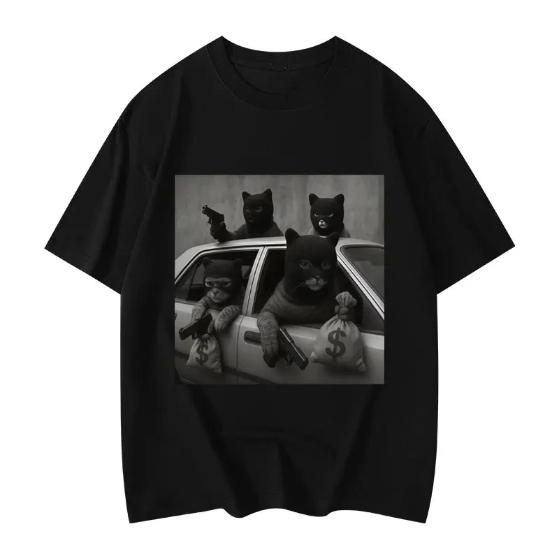 Забавная мотоциклетная футболка с рисунком Cat Gang Meme, винтажная хлопковая футболка большого размера с короткими рукавами высокого качества для мужчин и женщин, модная
Забавная мотоциклетная футболка с рисунком Cat Gang Meme, винтажная хлопковая футболка большого размера с короткими рукавами высокого качества для мужчин и женщин, модная