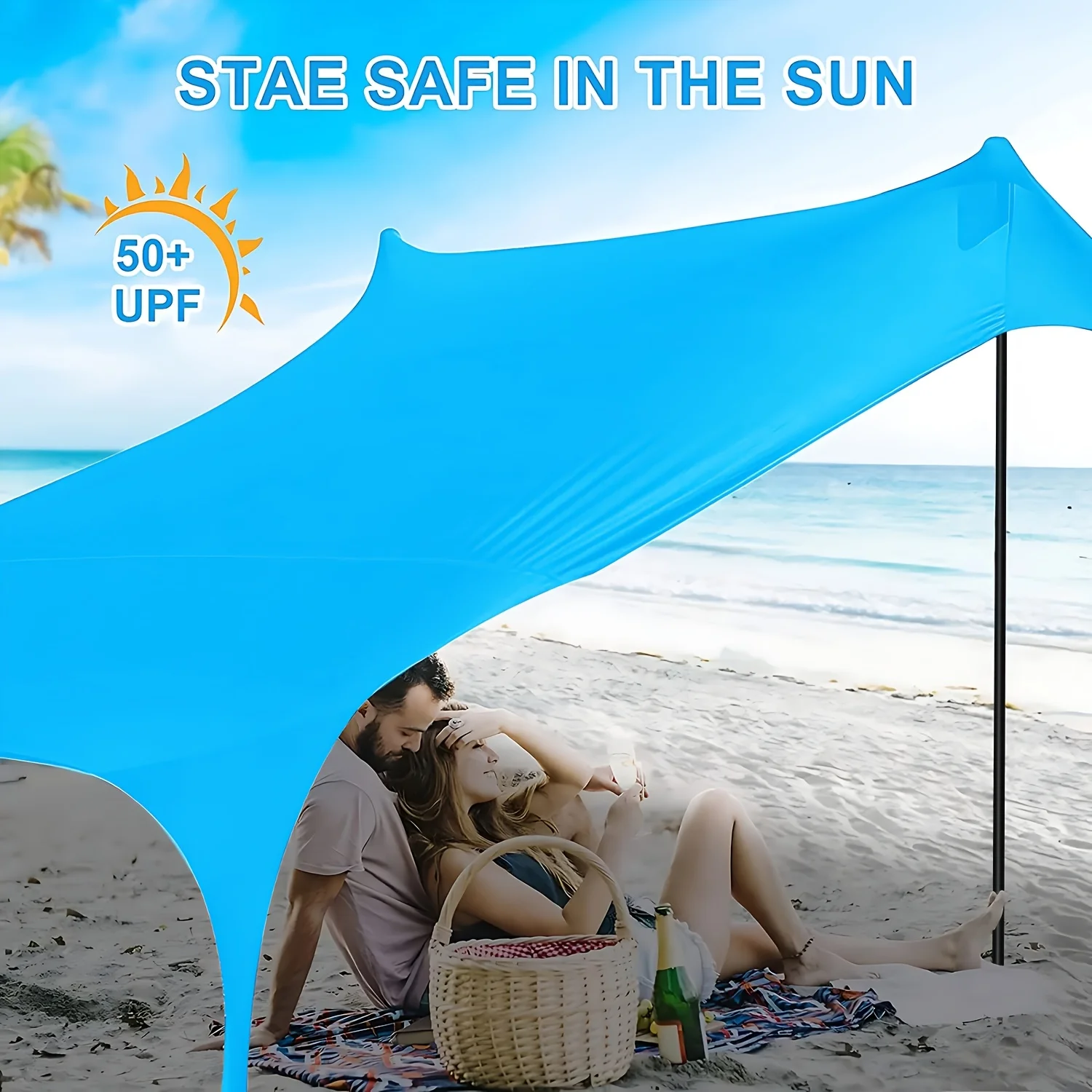 Camping Sun Shade Canopy Beach Tent UV Protection Outdoor Shelter for Seaside Park Fishing Picnic Backyard Garden
Camping Sun Shade Canopy Beach Tent UV Protection Outdoor Shelter for Seaside Park Fishing Picnic Backyard Garden
