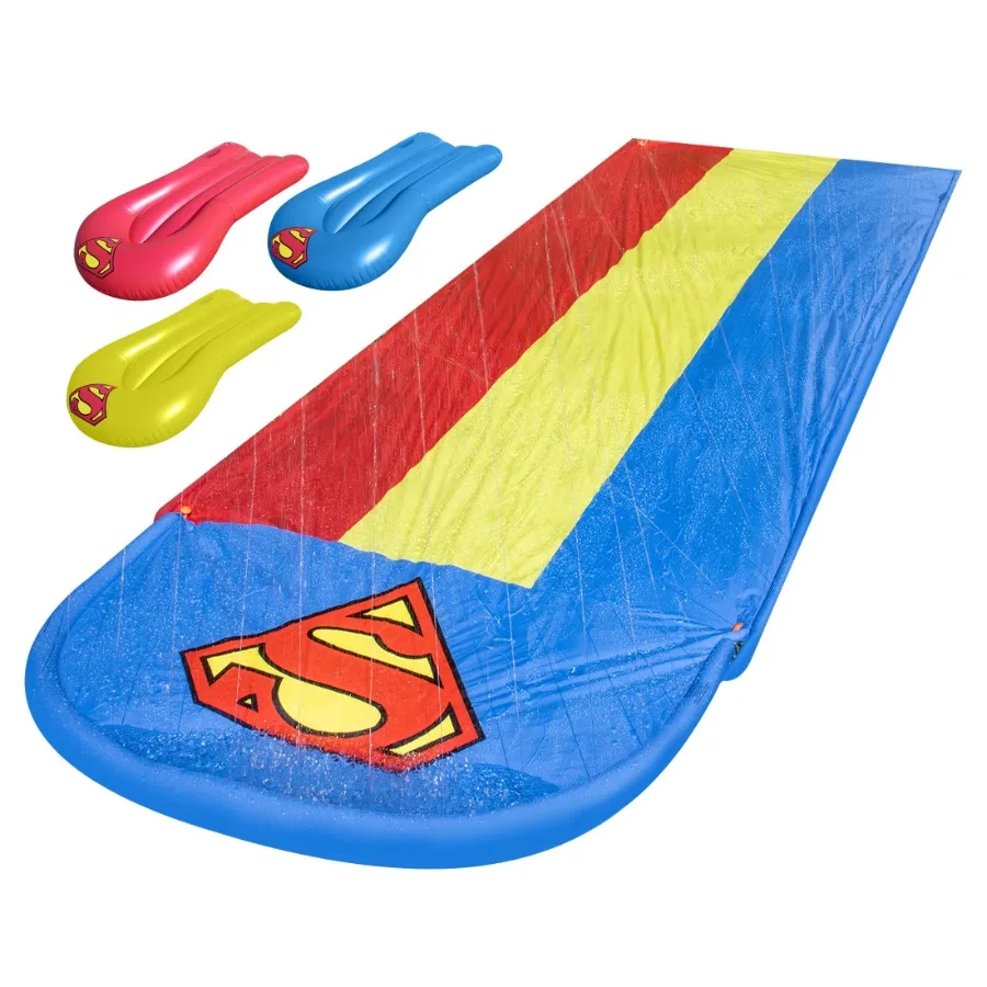 Triple-Lane Water Slide + 3 Inflatable Boogie Boards for Backyard Summer Water Fun, Toddlers and Age 3+
Triple-Lane Water Slide + 3 Inflatable Boogie Boards for Backyard Summer Water Fun, Toddlers and Age 3+