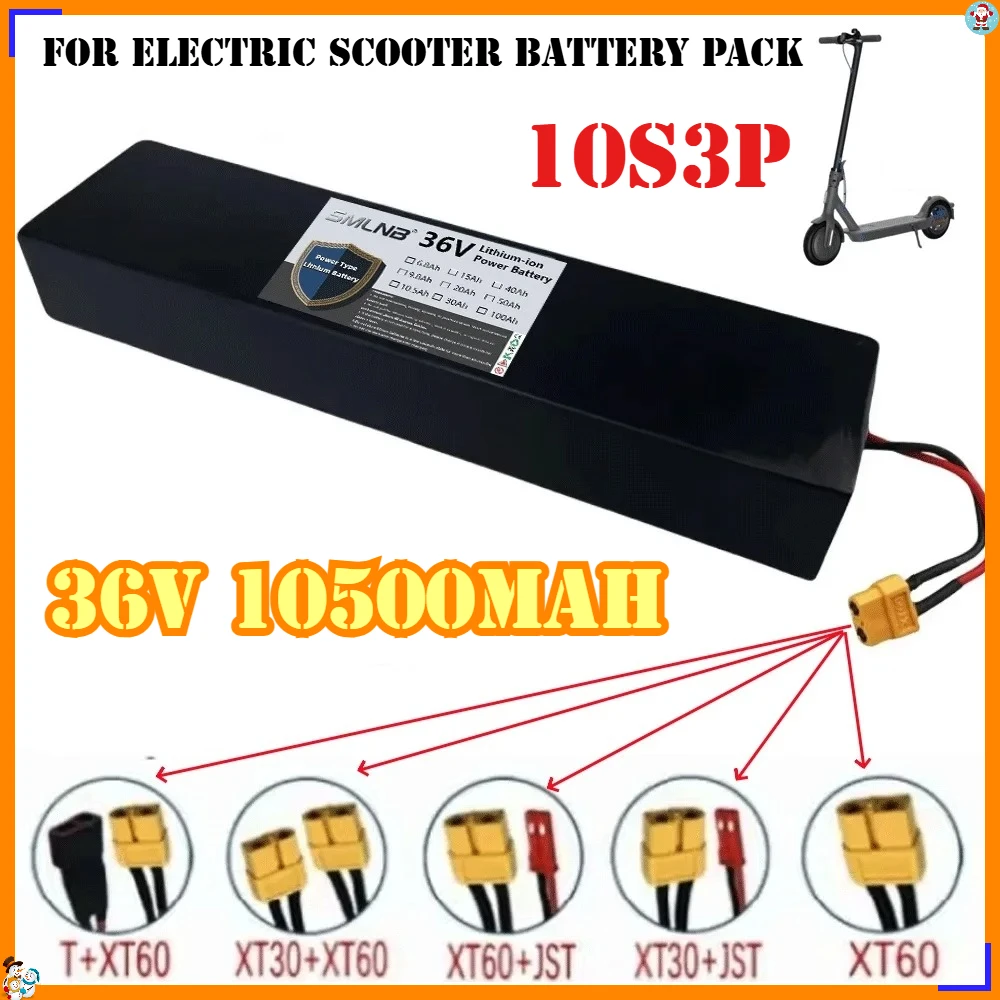 18650 rechargeable 36V 10S3P 10500mAh li-ion battery 500W built-in BMS Suitable for KUGOO S1, S2, S3 Electric Scooters
18650 rechargeable 36V 10S3P 10500mAh li-ion battery 500W built-in BMS Suitable for KUGOO S1, S2, S3 Electric Scooters