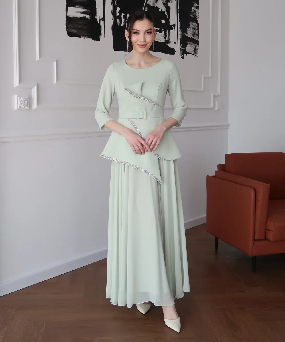 Customized Chinese Style Chiffon Pleat Sequined Sash A-line O-Neck Long Evening Dresses Luxury Celebrity High Quality
Customized Chinese Style Chiffon Pleat Sequined Sash A-line O-Neck Long Evening Dresses Luxury Celebrity High Quality
