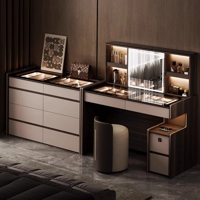 Italian Lift Dresser Chest of Drawers Integrated Bedside Cabinet Luxury Smart Electric Makeup Table Dressing Table Vanity Sets
Italian Lift Dresser Chest of Drawers Integrated Bedside Cabinet Luxury Smart Electric Makeup Table Dressing Table Vanity Sets