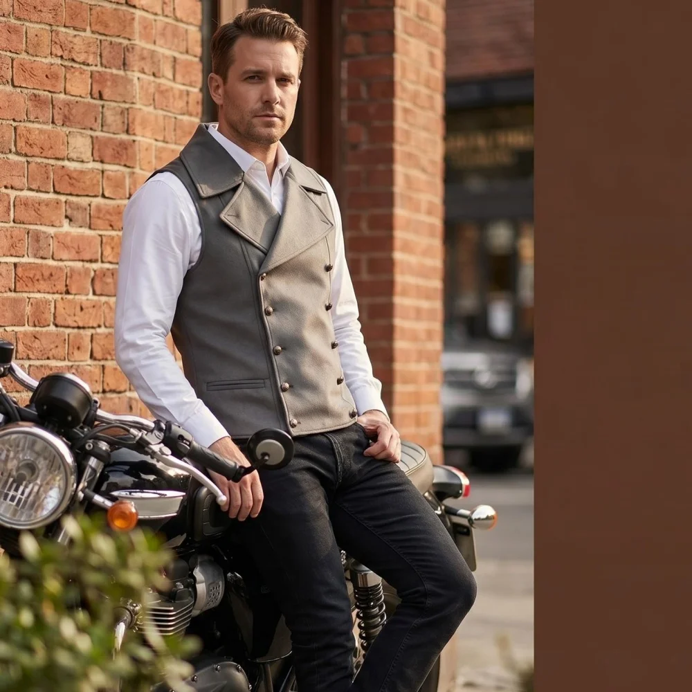 Men's Vest Lapel Neck Double Breasted Suede Business Slim Fit Men's Waistcoat
Men's Vest Lapel Neck Double Breasted Suede Business Slim Fit Men's Waistcoat