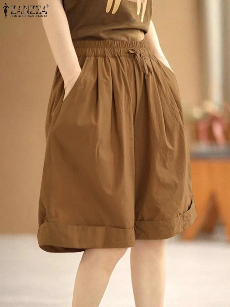 ZANZEA Oversized Vintage Shorts 2025 Summer Women High Elastic Waist Casual Pants Fashion Loose Pockets Bandage Solid Shorts
ZANZEA Oversized Vintage Shorts 2025 Summer Women High Elastic Waist Casual Pants Fashion Loose Pockets Bandage Solid Shorts