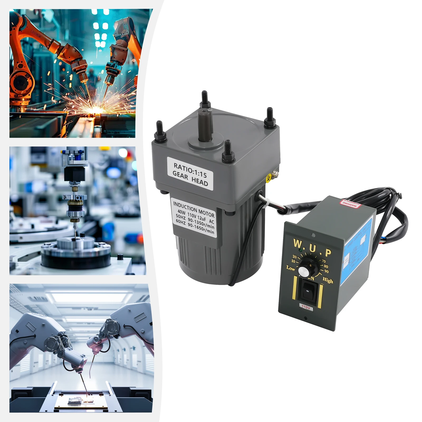 Gear Motor 40W 3.8Nm Torque 1:15 Ratio Speed Controller 90r/min IP54 Aluminum Steel Packaging Printing Food Textile Machinery
Gear Motor 40W 3.8Nm Torque 1:15 Ratio Speed Controller 90r/min IP54 Aluminum Steel Packaging Printing Food Textile Machinery