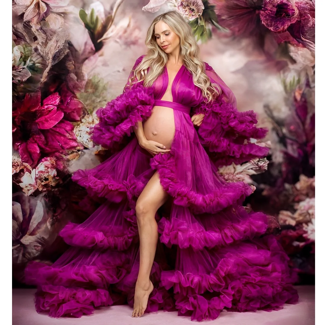 Tulle Prom Dresses Plus Size Boho Maternity Photoshoot Dress Layers Pleat Baby Shower Gown Photography Props Customized
Tulle Prom Dresses Plus Size Boho Maternity Photoshoot Dress Layers Pleat Baby Shower Gown Photography Props Customized