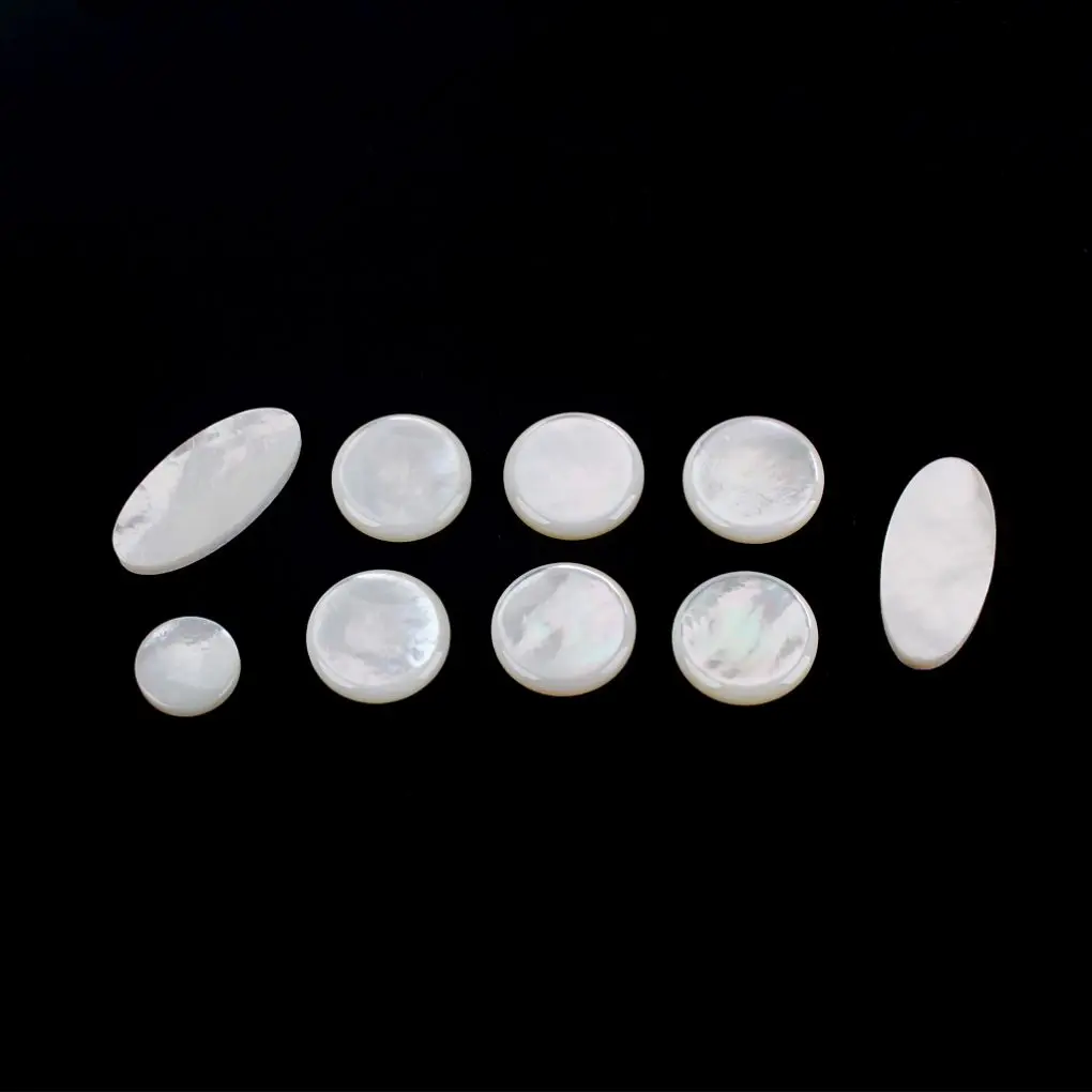 9Pcs Saxophone Key Buttons White Shell Inlays Sax Musical Instrument