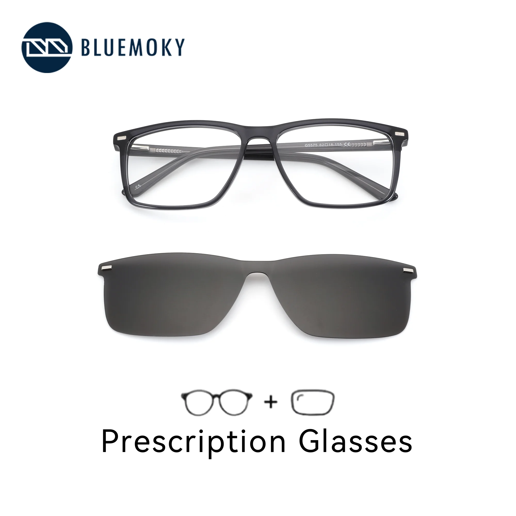 BLUEMOKY Fashion Square Acetate Clip on Prescription Glasses For Men Myopia Optical Eyewear Progressive Multifocal Eyeglasses
BLUEMOKY Fashion Square Acetate Clip on Prescription Glasses For Men Myopia Optical Eyewear Progressive Multifocal Eyeglasses