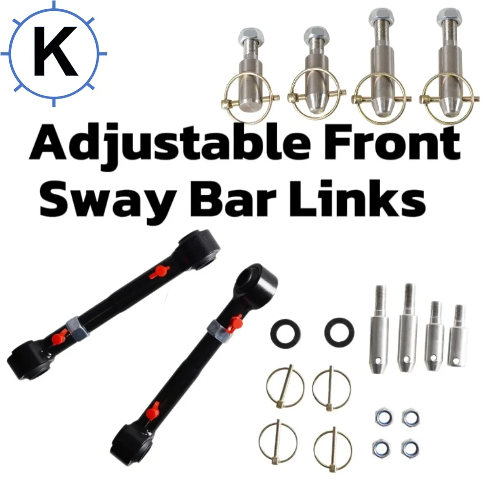 Adjustable Front Sway Bar End Links for 1998-2018 Jeep Wrangler JK - Heavy Duty Suspension Upgrade Kit
Adjustable Front Sway Bar End Links for 1998-2018 Jeep Wrangler JK - Heavy Duty Suspension Upgrade Kit
