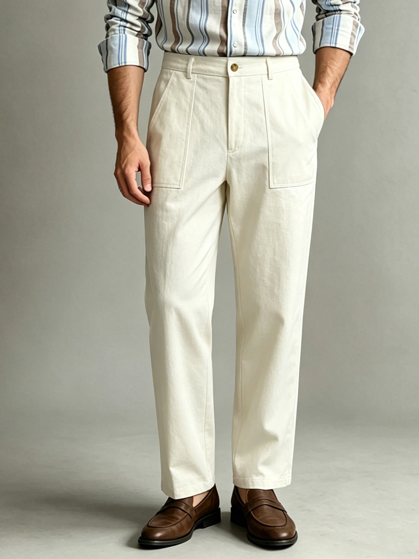 Men's Italian Naples Style Solid Dress Pants, Elegant Light Business Commuter Trousers, Loose Straight Leg Casual Suit Pants
Men's Italian Naples Style Solid Dress Pants, Elegant Light Business Commuter Trousers, Loose Straight Leg Casual Suit Pants