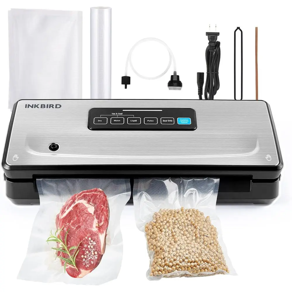 10-In-1 Vacuum Sealer with Storage, Cutter, 5 Starter Kits, 85KPa
10-In-1 Vacuum Sealer with Storage, Cutter, 5 Starter Kits, 85KPa
