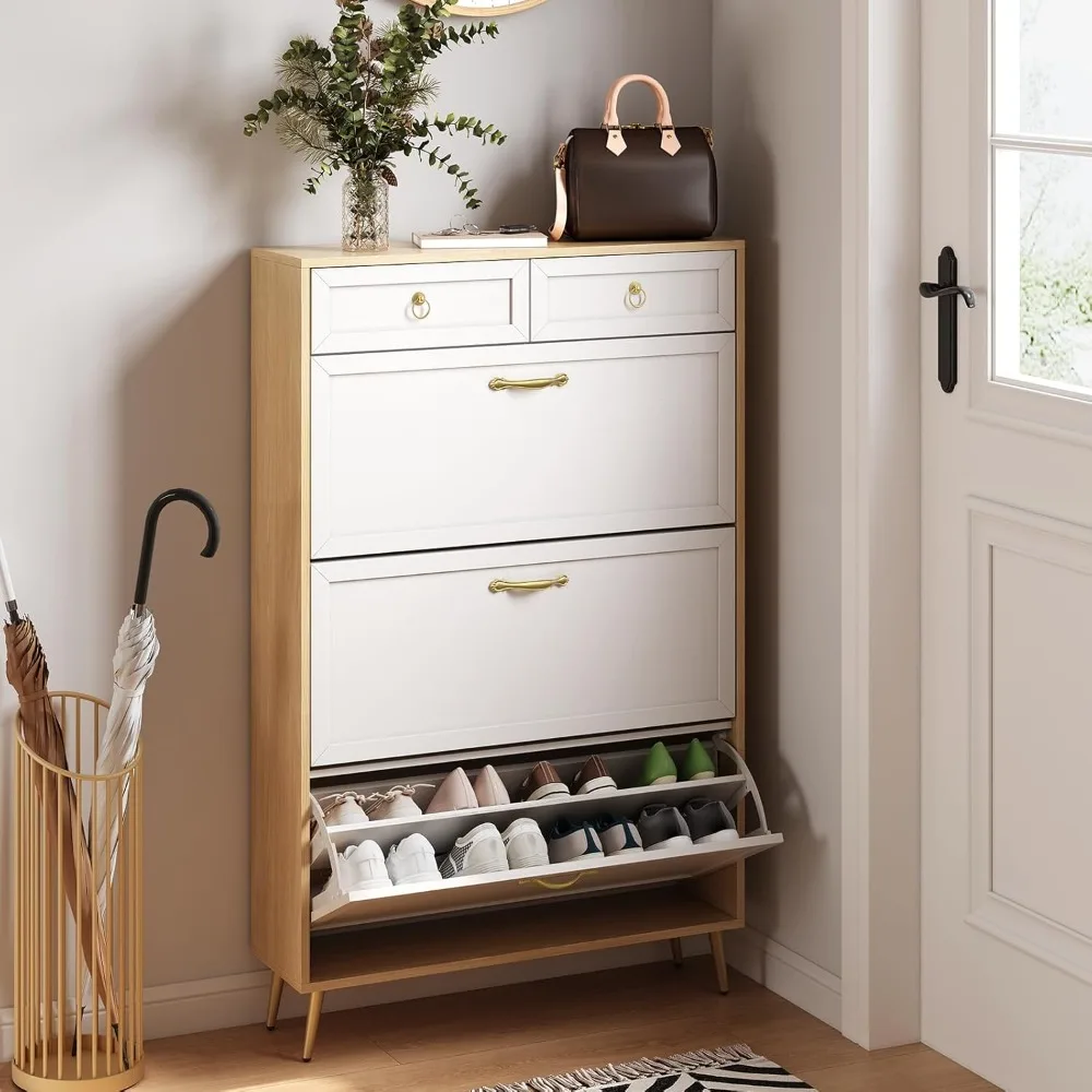 Shoe cabinet with 3 flip drawers and 2 drawers, freestanding shoe cabinet storage with metal legs, shoe organizer rack
Shoe cabinet with 3 flip drawers and 2 drawers, freestanding shoe cabinet storage with metal legs, shoe organizer rack