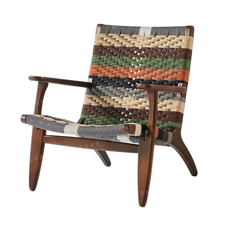 Color reading chair, comfortable balcony, casual solid wood braided sofa chair
Color reading chair, comfortable balcony, casual solid wood braided sofa chair