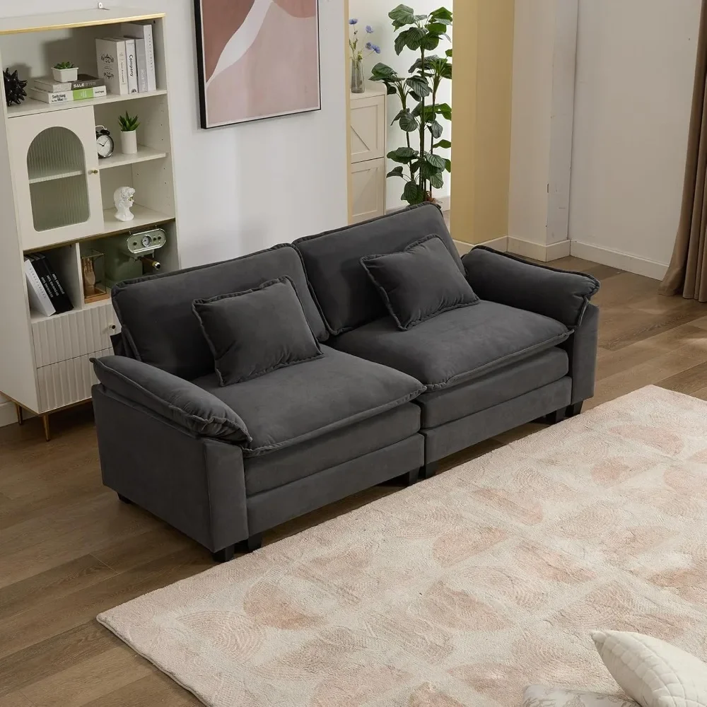 Sectional Sofa Cloud Couch, Modern Velvet Comfy Upholstered Single Seater Sofa with
Sectional Sofa Cloud Couch, Modern Velvet Comfy Upholstered Single Seater Sofa with