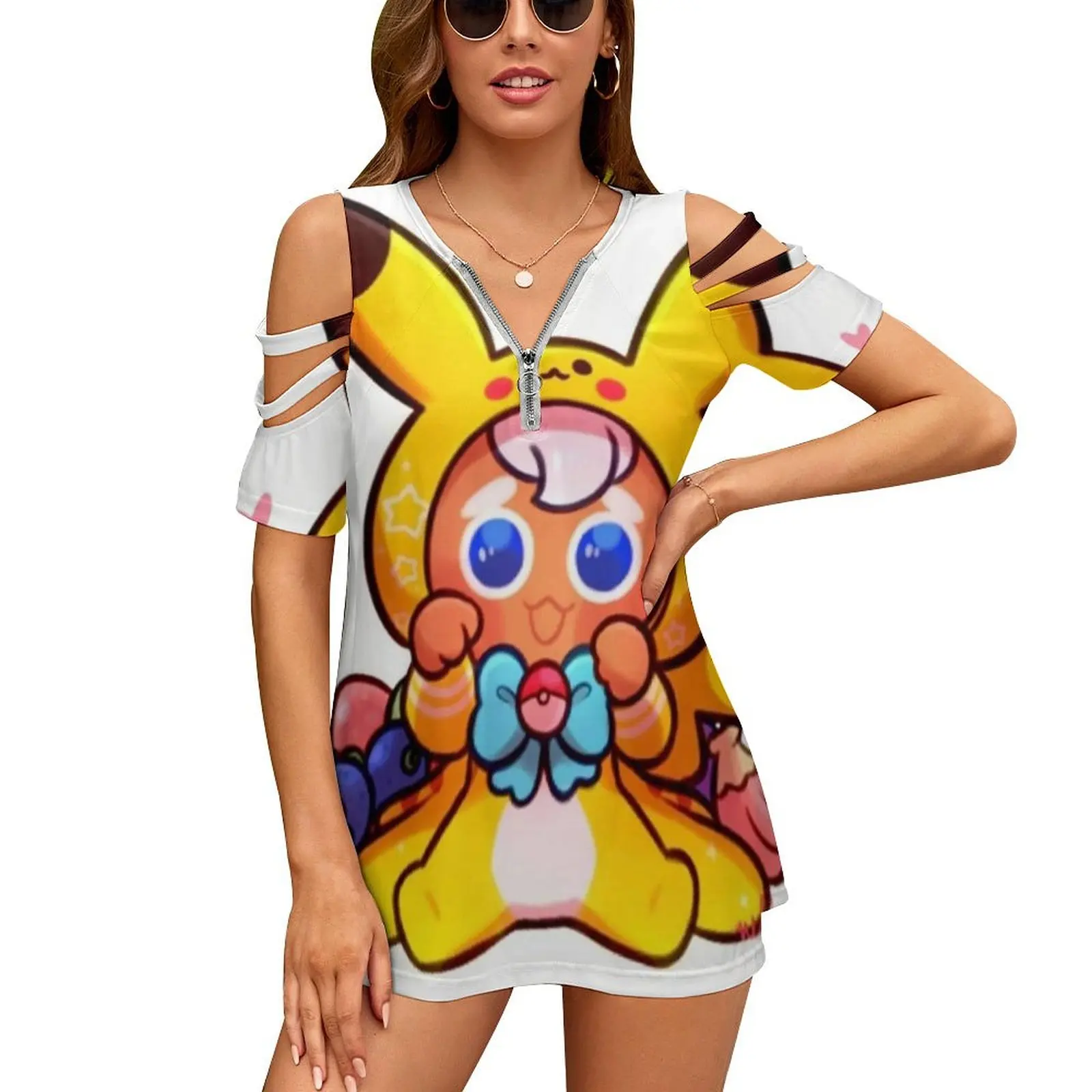 Pancake Cookie Run Kingdom Women's T-Shirt New Fashion Printed Zipper V-Neck Short Sleeve T Shirts Casual Plus Size Pancake
Pancake Cookie Run Kingdom Women's T-Shirt New Fashion Printed Zipper V-Neck Short Sleeve T Shirts Casual Plus Size Pancake