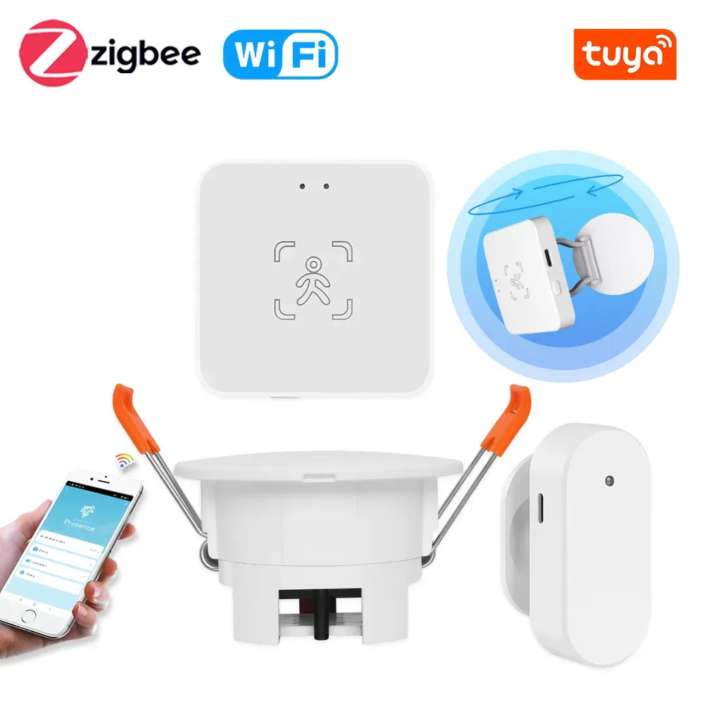Wifi Tuya Smart Movement Micro Motion Detection ZigBee Intelligent Human Presence Sensor Remote Alarm Monitor Infrared Radar