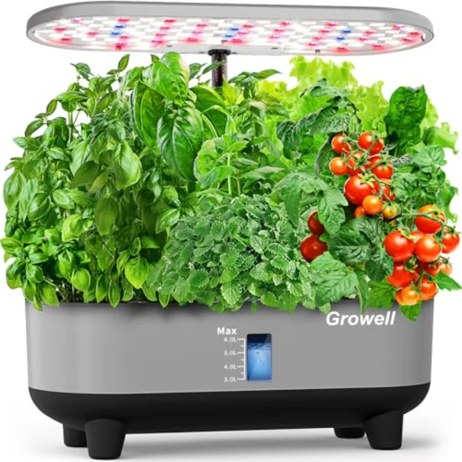 Indoor hydroponics growing system kit for herbs and vegetables, ABS plastic gray material, 16-pod capacity with 28W full-spectr
Indoor hydroponics growing system kit for herbs and vegetables, ABS plastic gray material, 16-pod capacity with 28W full-spectr