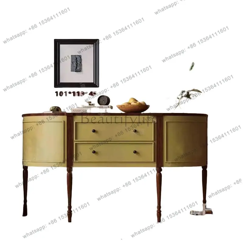 French retro solid wood entrance cabinet/American living room wall cabinet
French retro solid wood entrance cabinet/American living room wall cabinet