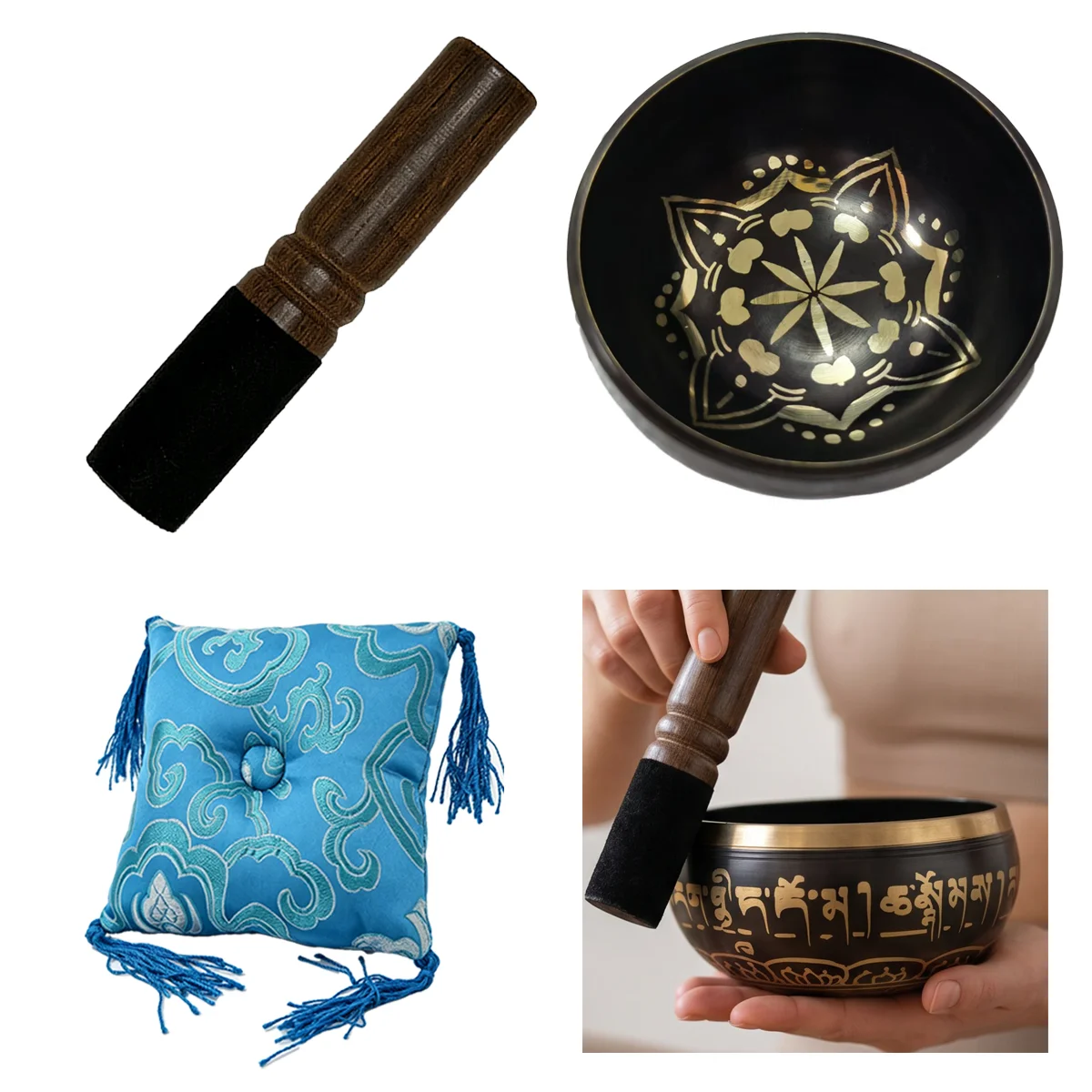 Miwayer 9.5cm Black-Gold Eight-Petal Lotus Singing Bowl Set Handmade Nepalese Sound Kit for Healing Meditation
Miwayer 9.5cm Black-Gold Eight-Petal Lotus Singing Bowl Set Handmade Nepalese Sound Kit for Healing Meditation