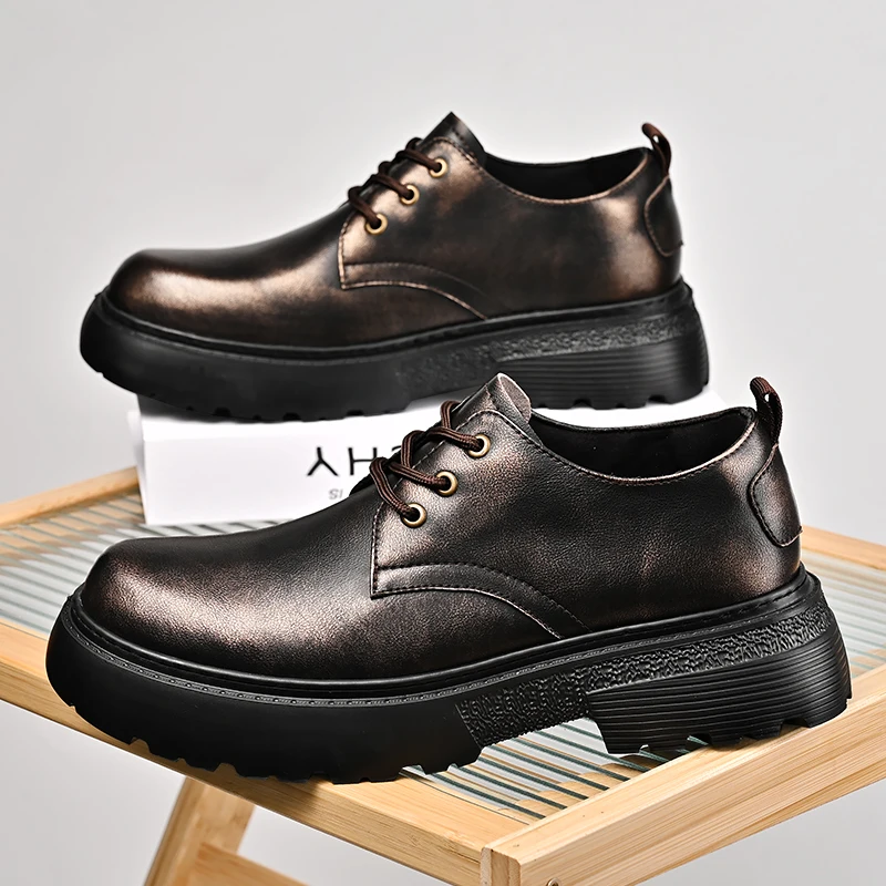 Retro Men's Lace Up Oxford Shoes Thick Sole Business Wedding Shoes Round Toe Waterproof Platform British Outdoor Casual Shoes
Retro Men's Lace Up Oxford Shoes Thick Sole Business Wedding Shoes Round Toe Waterproof Platform British Outdoor Casual Shoes