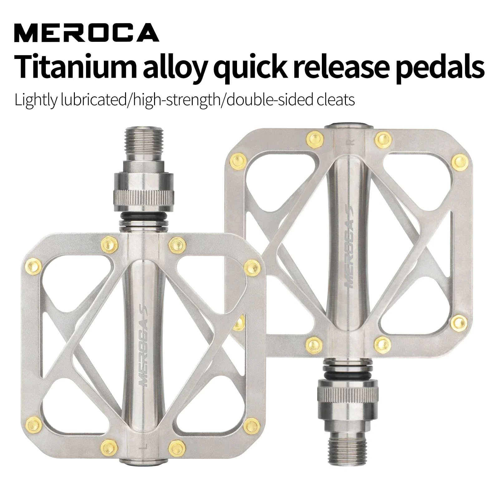 MEROCA Titanium Alloy Material Bicycle Pedal Quick Release Mountain Bike Pedal 3 Bearing M14 Thread Anti-slip Pedal
MEROCA Titanium Alloy Material Bicycle Pedal Quick Release Mountain Bike Pedal 3 Bearing M14 Thread Anti-slip Pedal