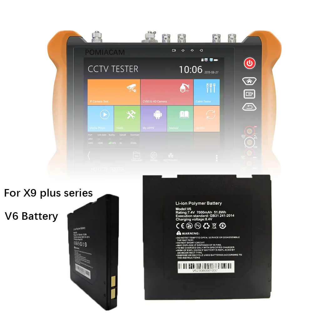 V6 Battery High Capacity 51.8Wh Li-ion Battery for X9 Series CCTV Tester - Compatible with X9-ADH, X9-ADHS, X9-MOVTADHS
V6 Battery High Capacity 51.8Wh Li-ion Battery for X9 Series CCTV Tester - Compatible with X9-ADH, X9-ADHS, X9-MOVTADHS