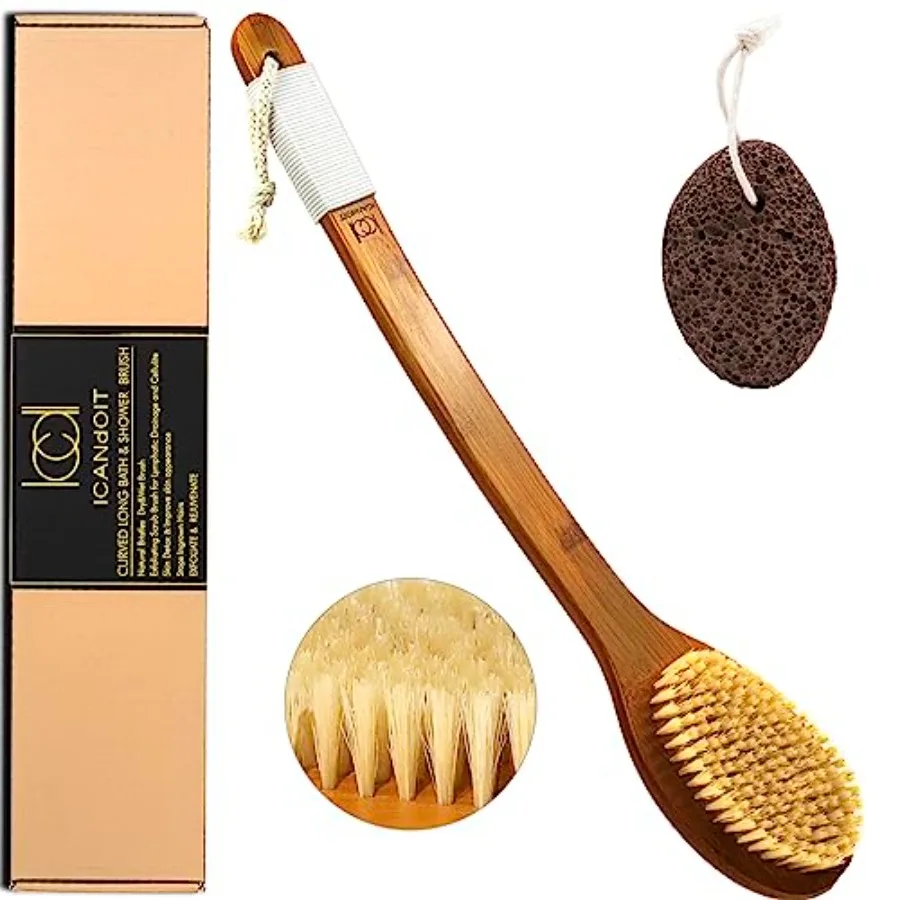 ICANdOIT-Inch Natural Anti-Slip Long Handle Bath BrushBent Handle Shower Scrubber for Exfoliating Shower Back Brush Exfoliation
ICANdOIT-Inch Natural Anti-Slip Long Handle Bath BrushBent Handle Shower Scrubber for Exfoliating Shower Back Brush Exfoliation