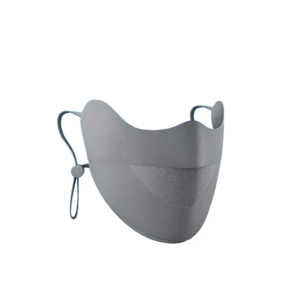 Прохладная солнцезащитная УФ-маска для лица, сплошной цвет, быстросохнущая солнцезащитная маска из ледяного шелка, пылезащитная моющаяся тонкая вуаль для лица на открытом воздухе