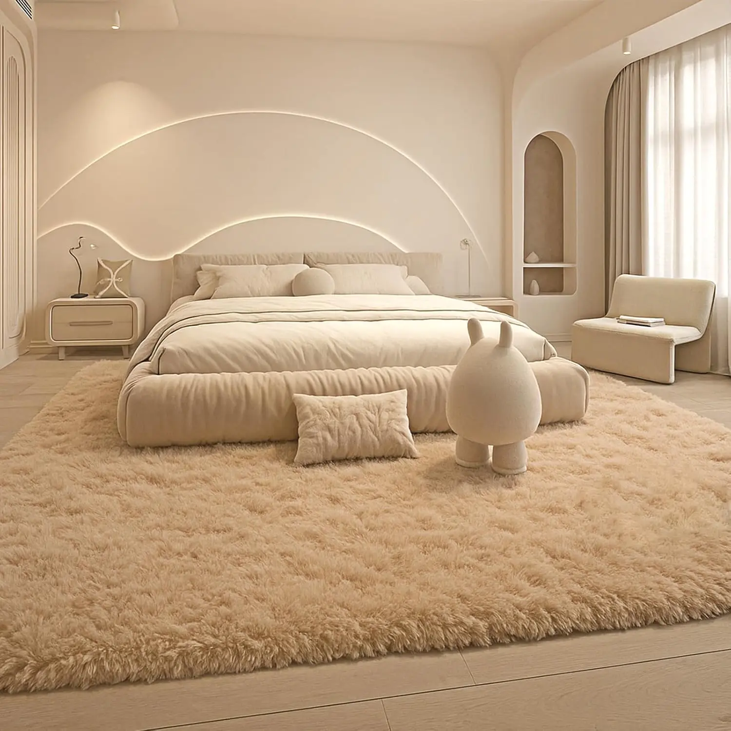 VIKAMA Soft and Fluffy Bedroom Rug, Modern Shaggy Carpet Perfect for Children's Home Decor Aesthetics and Dorm Rooms
VIKAMA Soft and Fluffy Bedroom Rug, Modern Shaggy Carpet Perfect for Children's Home Decor Aesthetics and Dorm Rooms