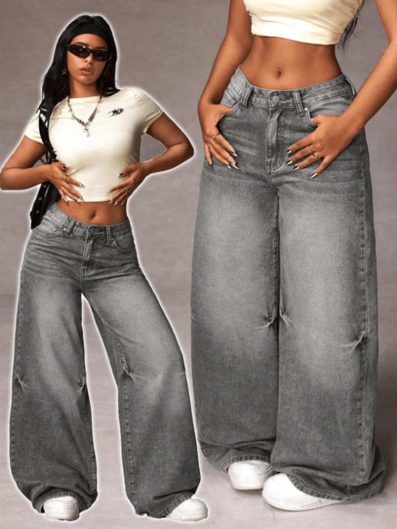 Womens High Waist Wide Leg Denim Jeans Casual Full Length
Womens High Waist Wide Leg Denim Jeans Casual Full Length