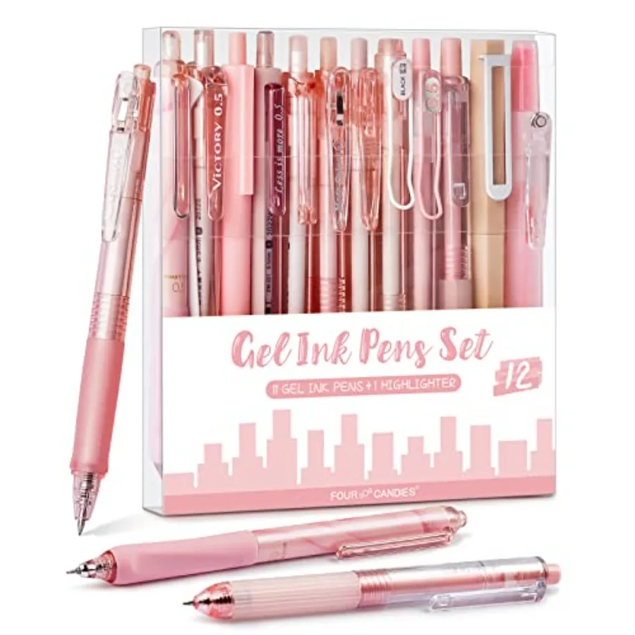 Rose Series Gel Pens, Cute Writing Pens with Black and Pink Ink, 0.5 mm Smooth Fine Point, School Office Supplies Girly Station
Rose Series Gel Pens, Cute Writing Pens with Black and Pink Ink, 0.5 mm Smooth Fine Point, School Office Supplies Girly Station