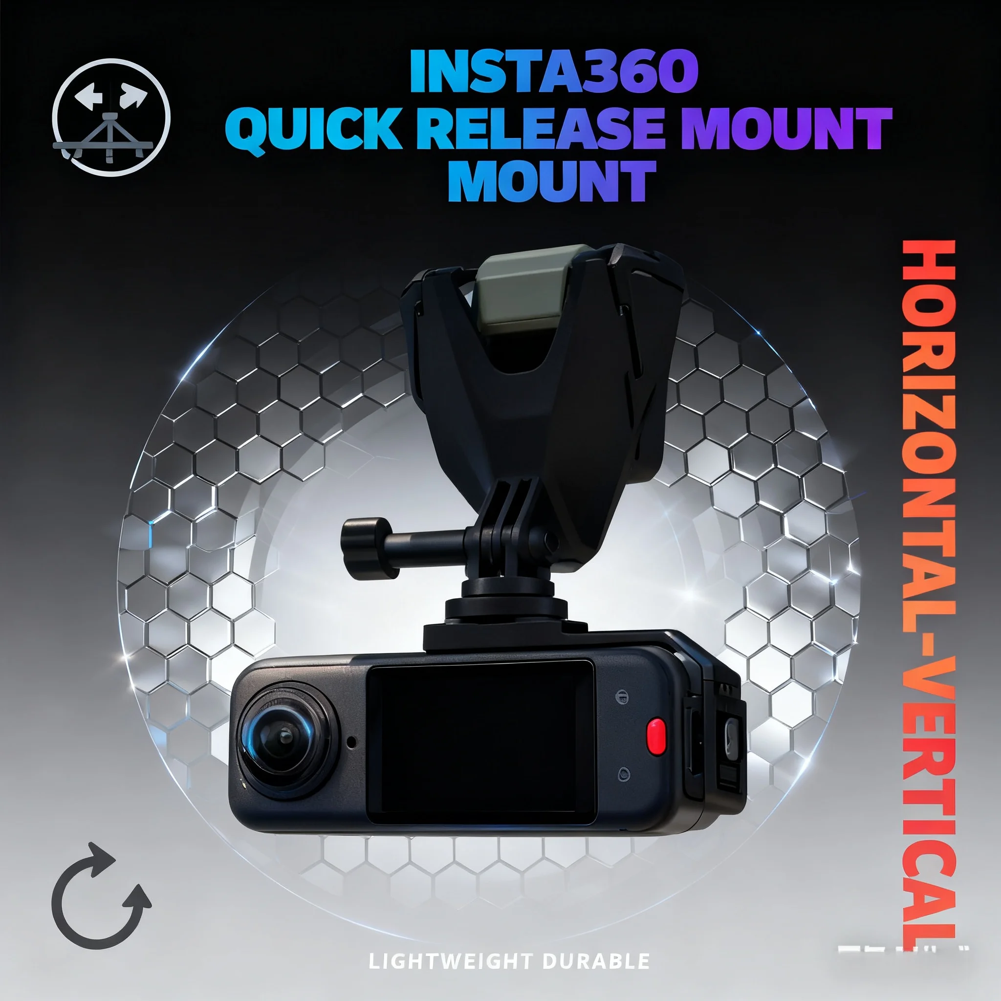 Horizontal Vertical Quick Mount for Insta360 X4 X5 | Original Bracket Base | 360° Shooting Support for Action Camera Setup
Horizontal Vertical Quick Mount for Insta360 X4 X5 | Original Bracket Base | 360° Shooting Support for Action Camera Setup