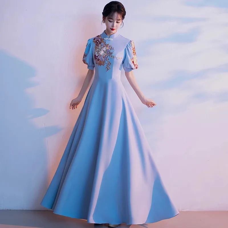 It's Yiiya Customized Modest Evening Dress Blue Appliques High Collar Half Sleeve A-line Floor Length Plus size Woman Party Gown
It's Yiiya Customized Modest Evening Dress Blue Appliques High Collar Half Sleeve A-line Floor Length Plus size Woman Party Gown