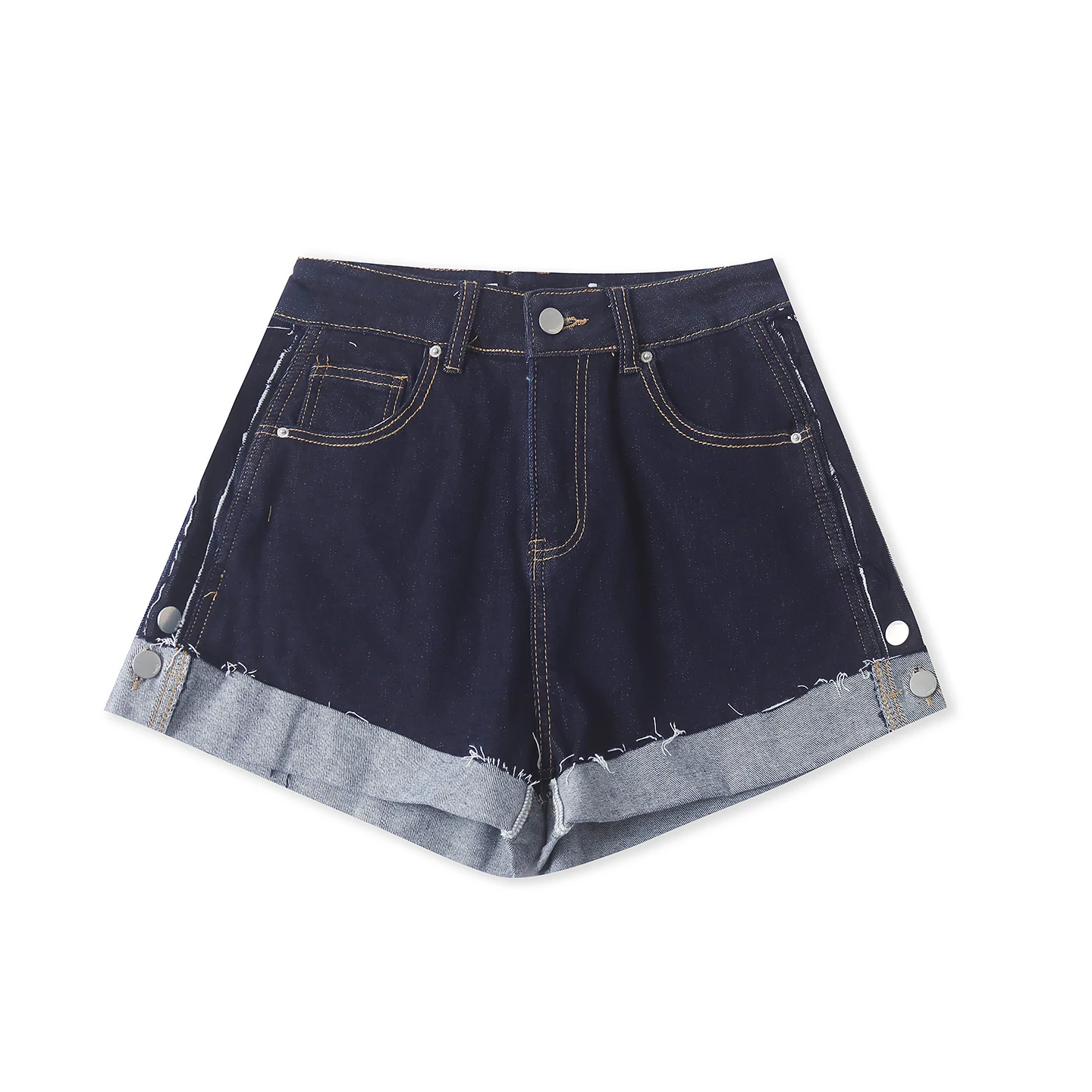 Slim Fit Patchwork Denim Shorts Women's Fashion Casual High Waist Button Fly Cuffed Hem Splicing Shorts Summer New Arrival
Slim Fit Patchwork Denim Shorts Women's Fashion Casual High Waist Button Fly Cuffed Hem Splicing Shorts Summer New Arrival