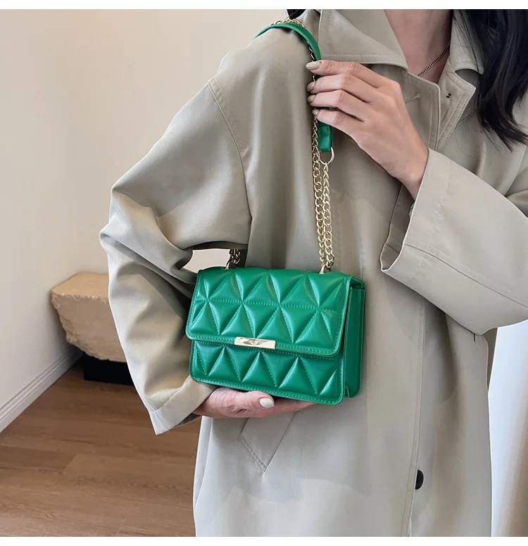 Women Quilted Chain Crossbody Bag Fashion Small Square Shoulder Purse Multi Color Casual Daily Handbag Women Quilted Chain Crossbody Bag Fashion Small Square Shoulder Purse Multi Color Casual Daily Handbag