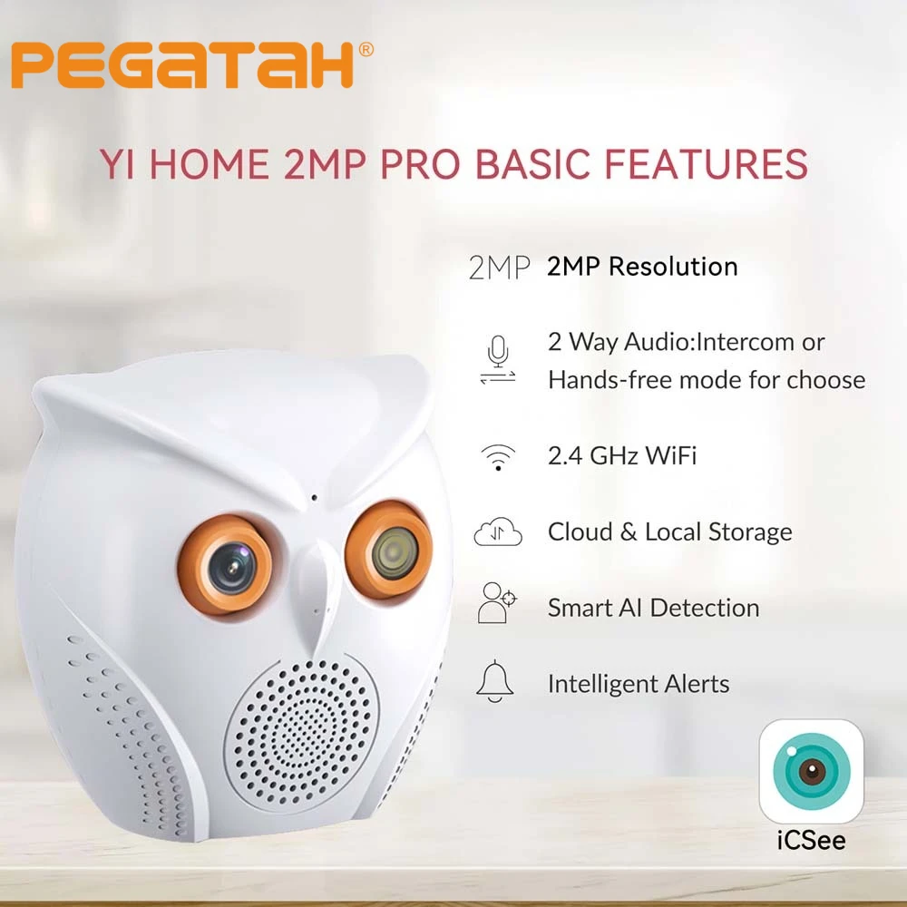 Камера видеонаблюдения ICSEE для помещений, Wi-Fi, 5 МП HD, в форме совы, с цветным ночным видением, двусторонней аудиосвязью, для домашнего мониторинга
Камера видеонаблюдения ICSEE для помещений, Wi-Fi, 5 МП HD, в форме совы, с цветным ночным видением, двусторонней аудиосвязью, для домашнего мониторинга