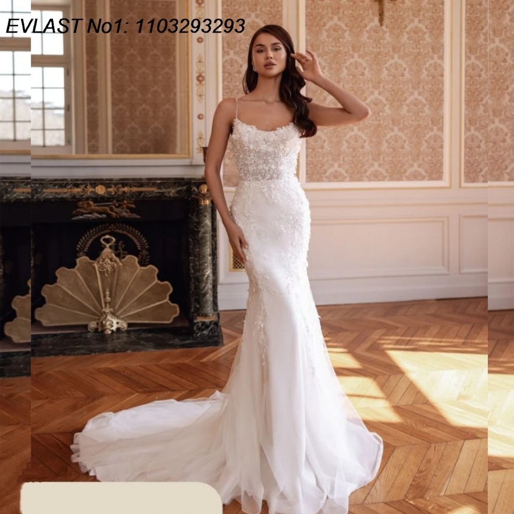 EVLAST Customized Sparkly Mermaid Wedding Dress Lace Applique Beading Detachable Train Bridal Gown Vestidos De Novia TMD109
EVLAST Customized Sparkly Mermaid Wedding Dress Lace Applique Beading Detachable Train Bridal Gown Vestidos De Novia TMD109