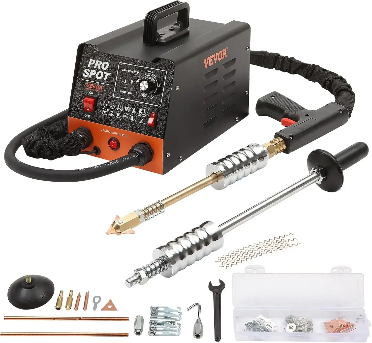 3KW Spot Welder Dent Puller with 6 Welding Modes, Auto Body Spot Welding Dent Puller Machine & 16 Types of Welding Accessories
3KW Spot Welder Dent Puller with 6 Welding Modes, Auto Body Spot Welding Dent Puller Machine & 16 Types of Welding Accessories